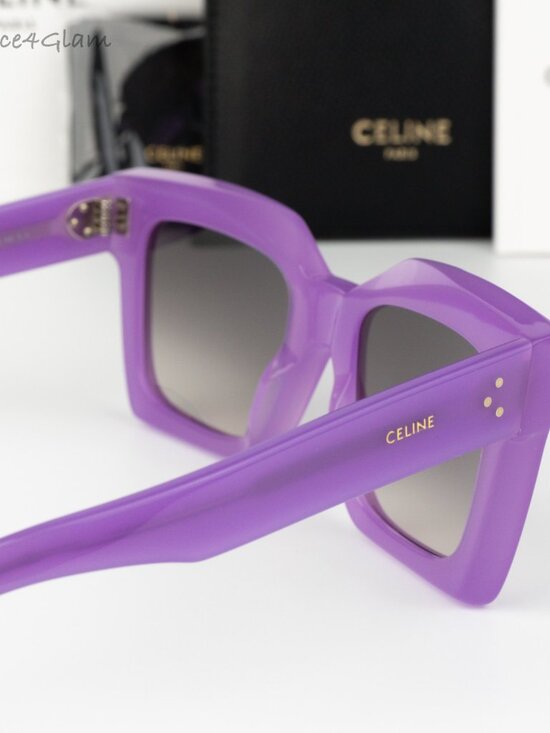 Celine Women Sunglasses Lilac Brown Gradient Square CL40130I 78F NEW AUTHENTIC